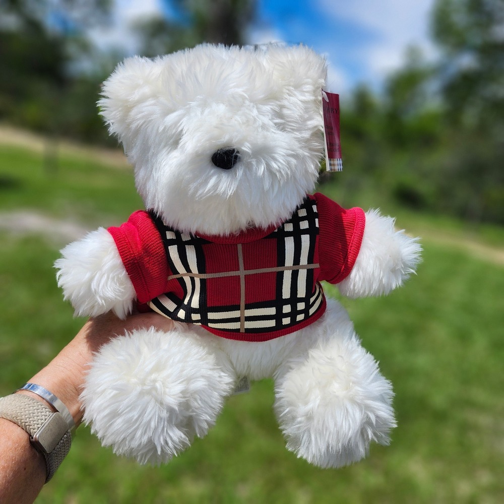 Burberry Fragrance BAXTER Teddy Bear Nova Check Sweater Plush Stuffed Animal